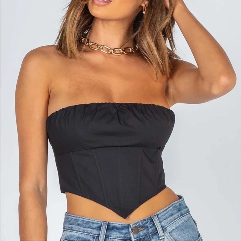 Princess Polly Ivy Bustier Black Size 8